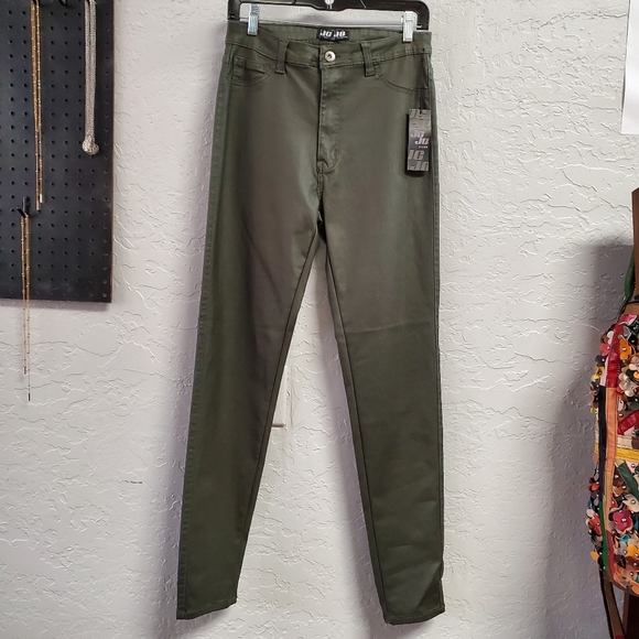 Faux Leather High Waisted Skinny Jeans - Picture 2 of 7